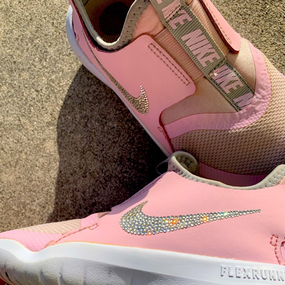 Girls Bling Baby Pink Nike Shoes